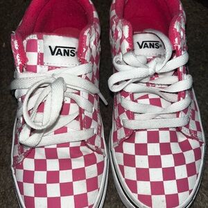 Vans Kids Pink Checkered Shoes